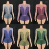 Stage Wear 6 couleurs Gogo Dance Outfit Full Strass Top Shorts Sexy Jazz Body Femmes Pole Costume Rave Vêtements XS7400