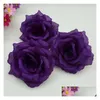 Couronnes de fleurs décoratives 100 pièces 10 cm ivoire soie artificielle tête de rose bricolage décor vigne fleur mur décoration de fête de mariage or Dr Dhruf