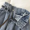 Shorts pour femmes Femmes Denim Été Taille Haute Ceintures Vintage Plissé Style Coréen Tout-Match Streetwear Étudiants Loisirs Jambe Large A-ligne