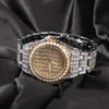 Blues groothandel Custom Heren Baguette horloges Volledig Ice Out Cz Vvs Kwaliteit roestvrijstalen datumhorloge