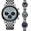 Женские дизайнерские часы соответствуют полнофункциональным сине-черным светящимся montre 50 мм для девочек, кожаный ремешок navitimer B01, мужские часы со светящимся серебром xb010 B4