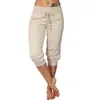 Jean Capri pour femme, pantalon de Yoga, ample, avec cordon de serrage, pantalon de pyjama, pantalon de jogging avec poches