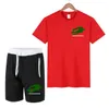 Yeni Yaz T-Shirt Seti Erkek Basılı Pamuk Terzini Erkeklerin Trailsuit Hip Hop Street Wear Loose Sports 2 Parça Set