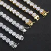 Iced Out Tennis Ketting 8mm Koper Microinset Zirkoon Enkele Rij Cubaanse Ketting Kettingen Voor Mannen Vrouwen Hipster Tennis Sieraden