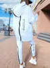 Kvinnors tvåbitar byxor Kvinnor Letter Sweatshirts 2 -stycken Set Tracksuit Overdimensionerad kostym 2022 Autumn Female Korea Trouserpullover Pants Suits Female T240228