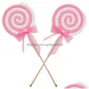 Party Decoration 2Pcs Fake Food Lollipop Props Child Christmas Crafts Carnival Swirl Lollipops Foam Po Decorations Drop Delivery Hom Dhgbp