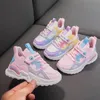 Kids Spring Sneakers Girls School Casual Shoes Outdoor Breathable Running Shoes Light Soft Tenis Pink Nonslip Children Shoes 240220