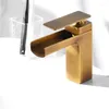 Bathroom Sink Faucets Basin Chrome Brass Mixer & Cold Single Handle Deck Mounted Lavatory Copper Taps Gun Grey/Black Gold