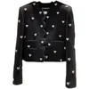 Spring Fall Tweed Jacket Coat Fashion Women Beading Love Peach Woolen Blends Ladies Short Cardigan Top 240226