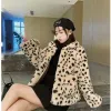 Fourrure Y2k fausse fourrure imprimé léopard manteau de fourrure femmes hiver 2021 nouvelle laine d'agneau en vrac hiver courte veste en peluche mode coréenne veste moelleuse