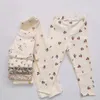 Ensemble de pyjama pour bébé à imprimé floral Ensemble de vêtements pour bébé Ensemble pour enfants en bas âge Tenues pour enfants Sweat-shirt Costume pour enfants Couverture en coton Pantalon Ensemble de vêtements pour bébé 240219