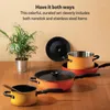 Cookware Sets Meyer Accent Series Aluminum Nonstick And Stainless Steel Essentials Set 6-Piece Spark Gradient Pots Pans