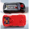 Communications Racing Handheld Player med 3D -bilmodell och ratt, Real Auto Racing Game Console, Novelty Children Toy