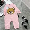 Baby's romper schattige beren borduurwerkjumpsuits jongens en meisjes lange mouw katoen jumpsuit kind merk set 66-100 cm