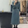 Sukienki swobodne 2024 Autumn Fashion Vintage Slim Dress Woman Denim Dżinsy żeńskie długie rękawy niebieskie vestidos v369