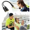 Communications Earphone Headphone Connector Adapter Audio Stereo Y Splitter (hi-fi Sound), Male to 2 Ports 3.5mm Female