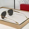Versione alta Butterfly Designer occhiali da sole Strama in metallo nero doppio ponte lenti ovali blu scuro guidare la protezione della moda maschi