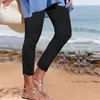 Damenhosen Capris Kurz geschnittene Hosen Leggings für Frauen Lange Hosen Spitze Hohe Taille Schlank Dehnbar Vielseitig Frühling Herbst Leggings Mujeres