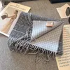 Шарфы Мужской зимний теплый шерстяной кашемировый шарф с длинным воротником в британском стиле Q240228