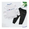 Clothing Sets New Fashion 1-13Years Kids Toddler Boy Clothes Set Brand Logo Print Long Sleeve Top With Pants Children Baby Autumn Outf Otsuh