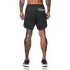 Sport shorts män sportkläder dubbel däck löpning shorts 2 i 1 strandbottnar sommar gym fitness träning jogging korta byxor