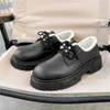 Zapatos Casuales Para Hombres Mocasines De Alto Sentido Cuero Versátil Cabeza Redonda Felpa Negra Suela Gruesa Invierno Cálido