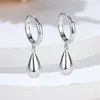 Boucles d'oreilles créoles à breloques pour femmes, grande goutte d'eau, de luxe, couleur or jaune, bijoux de mariage simples en métal