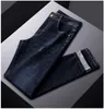 Men's Jeans Designer European Jeans for Mens Autumn/Winter Thick Trendy Print Design with Light Luxury Fashion Versatile Elastic Pants NTYK