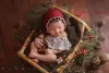 Set Yenidoğan Fotoğraf Ders Bebek Noel Dantel Romper Bebe Foto Atış Hat Bodysuits Kıyafet Stüdyo Dantel Aksesuarları Set