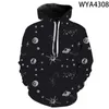 3D-printen Star Sky Universe patroon hoodie jongens en meisjes cool sweatshirt mode trui lange mouwen streetwear top 240227