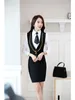 Arbetsklänningar Kvinnor Business Suits 2 Piece Kjol och Top Set Ladies Office Uniform Designs Fashion Red Vest Waistcoat