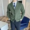 Suéter dos homens Exército Verde Cardigan Camisola Homens Casaco Extra Grosso Lã Engrossar Quente Casual Masculino Moda Roupas Botão Up