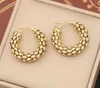 Stud 316L Stainless Steel Gold Designer style Geometric Mesh Pattern Hoop Earrings For Women New Trend Girls Exaggerated Party Jewelry