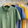 Polo da uomo 2024 Estate Moda di alta qualità Tinta unita Turn Down Colletto Polo Manica corta Casual Top Uomo Abbigliamento R30