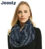 Jeouly Brand Women Infinit Scarfs Fashion Foulard Loop Scarves Female Music Not Music Piano Notes Script Tryck Ring Scarf 8222200