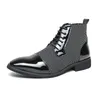 High Boots Dress Elegant Man Top Pointed Toe Shoes Men's Formal Comfort Zipper Men Black Ankle Botin