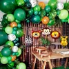 Nieuwe Nieuwe 109 Stuks Kids Ballon Slinger Boog Kit Dier Palm Bladeren Verjaardag Banner Jungle Safari Party Ballon Baby Douche