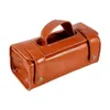 Cosmetic Bags & Cases Brown PU Leather Men's Pouch Fashion Waterproof Shaving Brush Razor Travel Toiletry Bag259q