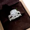 Vintage moissanite diamante pedra preciosa anéis de casamento para mulheres homens inlay cz zircon amantes anéis de noivado presentes de festa jóias finas