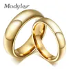 Modyleファッション100％タングステンカーバイドリング女性と男性のための4mm6mm幅の金色の結婚指輪240220