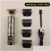 Clippers Trimmer T Bald Head Hair Clipper Trimmer för män Uppladdningsbar Mower T-Outliner Barber Rakning Hine Vintage Haircut Cutter DHSDA