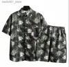 Męskie torby na Hawaje Kolekcja plażowa Styl 2PCS Zestaw Męki T-shirt 3D Printed Set Set Fllar Short Sleved Shirt Mens Pants Zestaw Q240228
