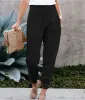 Byxor 2023 Summer Elegant Women's Pants Baggy Casual High midja svarta långa byxor Kvinnliga trendiga modesport Classic Pants Ladies