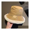 Stingy Brim Hats Autumn Winter Bucket Women Pu Leather Panama Hat Thick varm P Fisherman Cap för Girl Crim Basin Kapelusz Drop Delive Dhyue