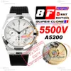 8F Overseas 5500V A5200 Cronografo automatico Orologio da uomo Cassa in acciaio da 42,5 mm Quadrante argentato Cinturino in caucciù nero Orologi Super Edition Puretimewatch Reloj Hombre