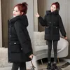 Casacos de Trench das Mulheres 2024 Mulheres Jaqueta de Inverno Com Capuz Para Baixo Algodão Casual Grosso Parkas Moda Quente Outwear Feminino Longo Puffer Casaco Outerwear