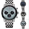 Relógio feminino designer combina função completa azul menina negra luminosa montre 50mm navitimer B01 pulseira de couro masculino relógio luminoso banhado a prata xb010 B4