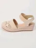 Women Wedge Heel Espadrilles Stängt tå slingbackskor Slip Sandaler TDW-L69BE 240227