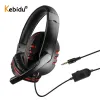 Hörlurar kidu 3,5 mm trådbundna stereo hörlurar med mikrofon justerbar över öronspel headset hörlurar låg bas stereo för PS4 Xbox One PC