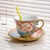 Juego de té de cerámica de la tarde de la taza y del platillo de las cafeteras que diseñan 7oz con el borde del oro